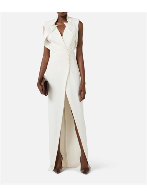 Abito Red Carpet in crêpe leggero con rever in raso ELISABETTA FRANCHI | ABR3161E2.360